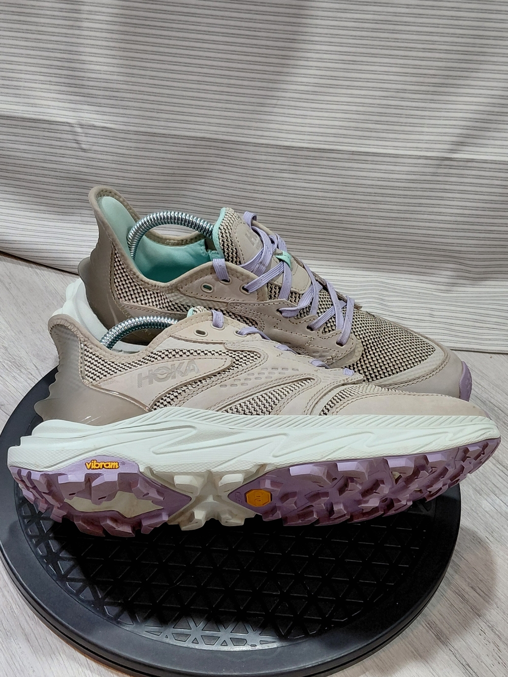 Hoka Women's Anacapa 2 Freedom Trail Hiking Sneakers Taupe Lilac Mint Chunky W8B - Picture 9 of 15